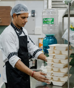 Eco-friendly biodegradable food packaging used by Samya India